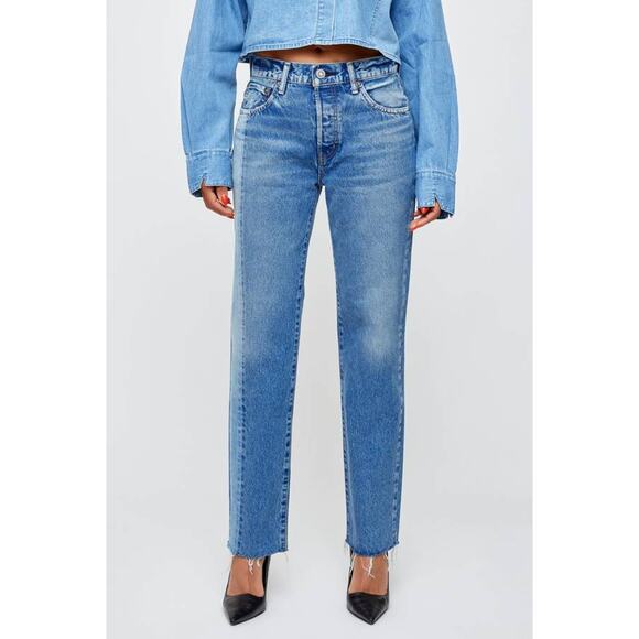 Moussy VIntage Westchase Straight Jeans in Blue 26 - Picture 1 of 5